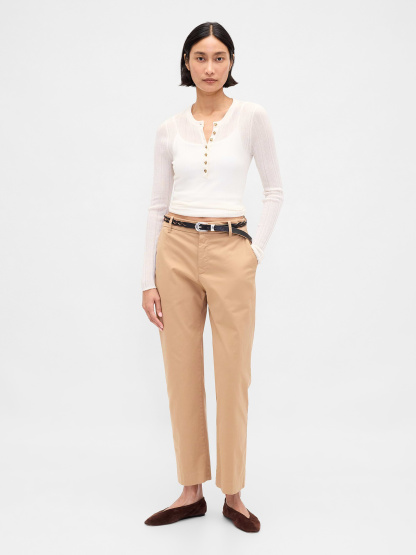 Mid Rise Khakis - Mojave tan