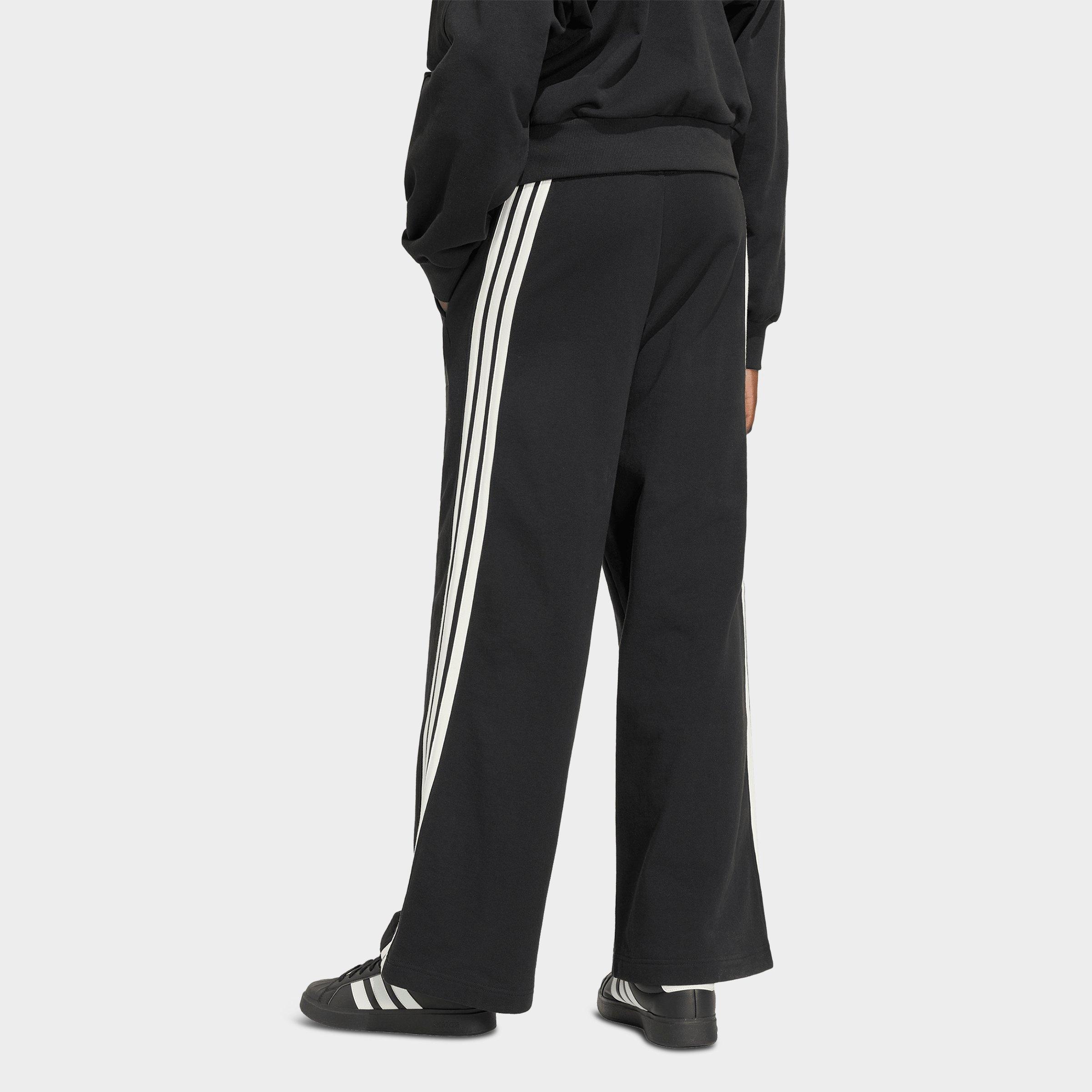 Women's adidas Kit 3-Stripes Wide Pants - Black/Off White