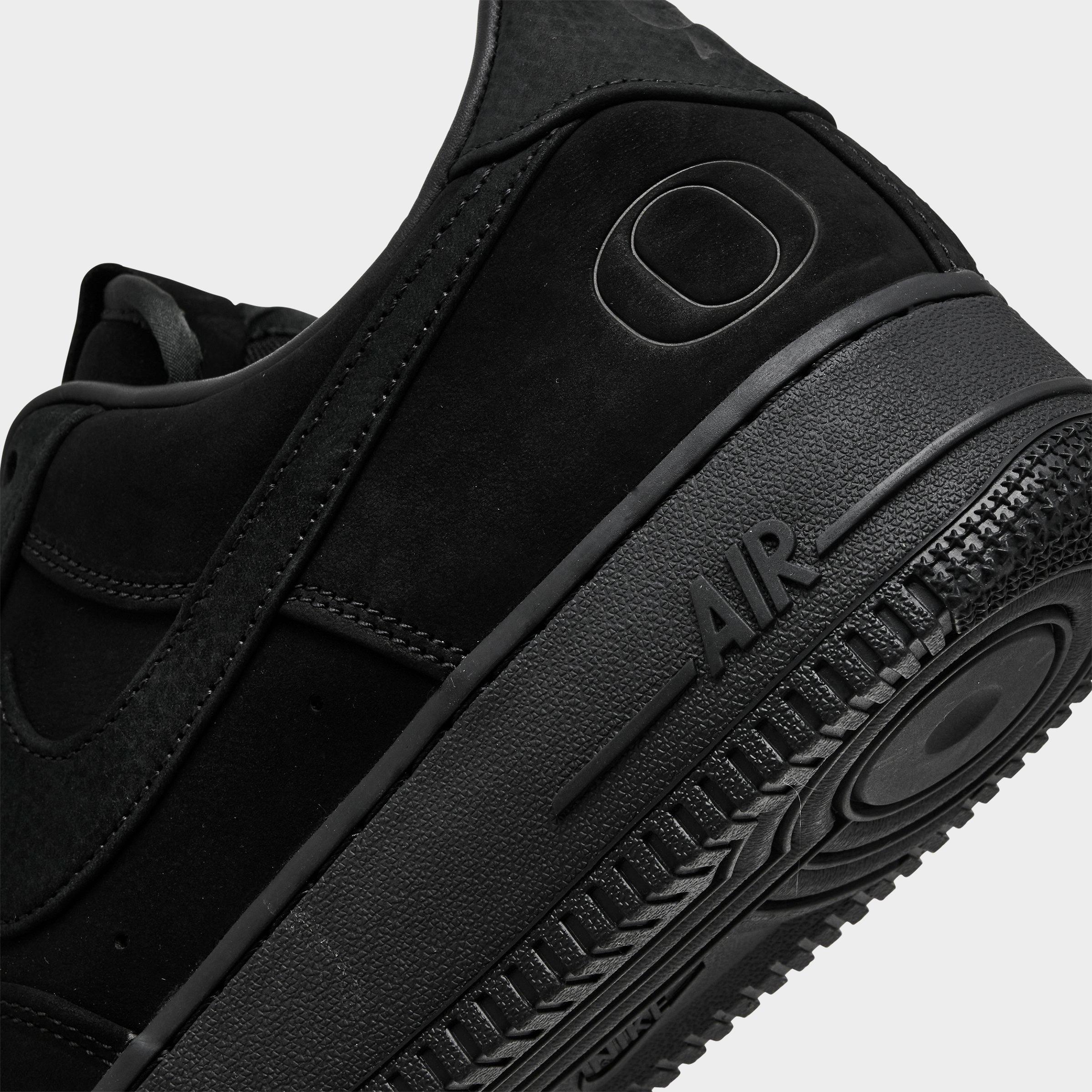 Men's Nithtke Air Force 1 Low Luxe SE Oregon Ducks Casual Shoes - Black/Black - Detail shot