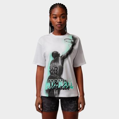 Women's Jordan Sport Heritage Dri-FIT Graphic T-Shirt - White/Green Glow - view 1