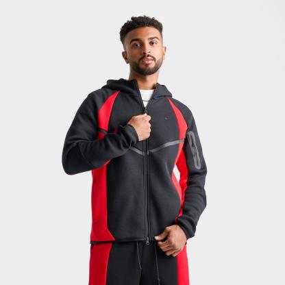 Men's Nike Tech Fleece Pro Windrunner Full-Zip Jacket - Black/University Red/Black
