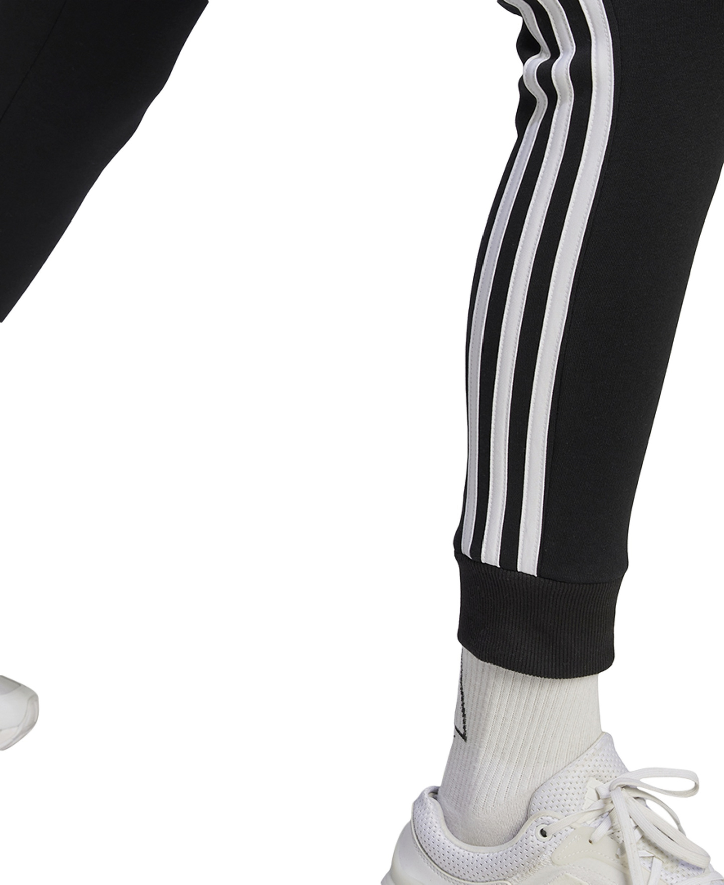 adidas Women's 3-Stripe Cotton Fleece Sweatpant Jogger - Black/white