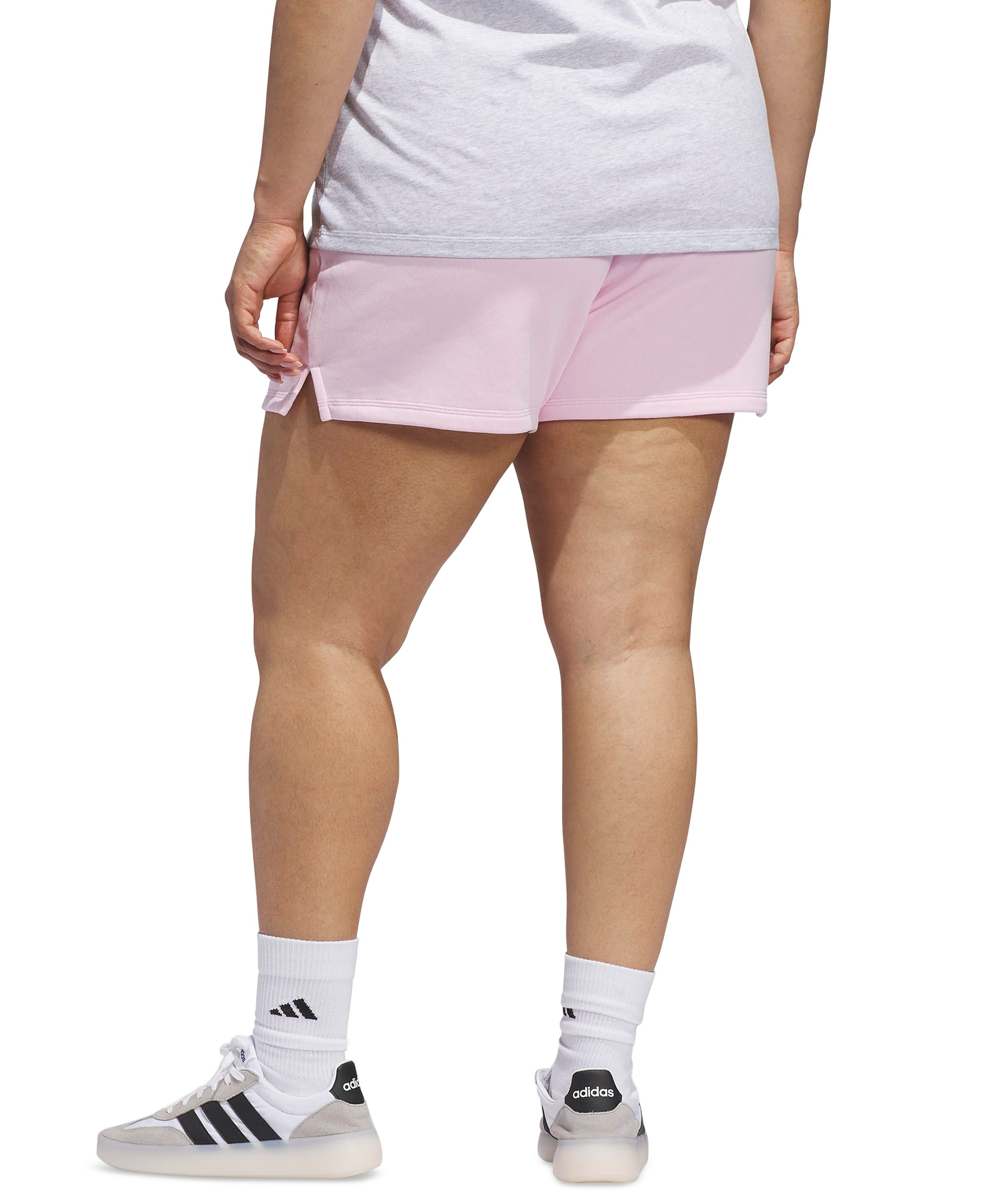 adidas Plus Size Essentials Small Logo Shorts - Clear Pink