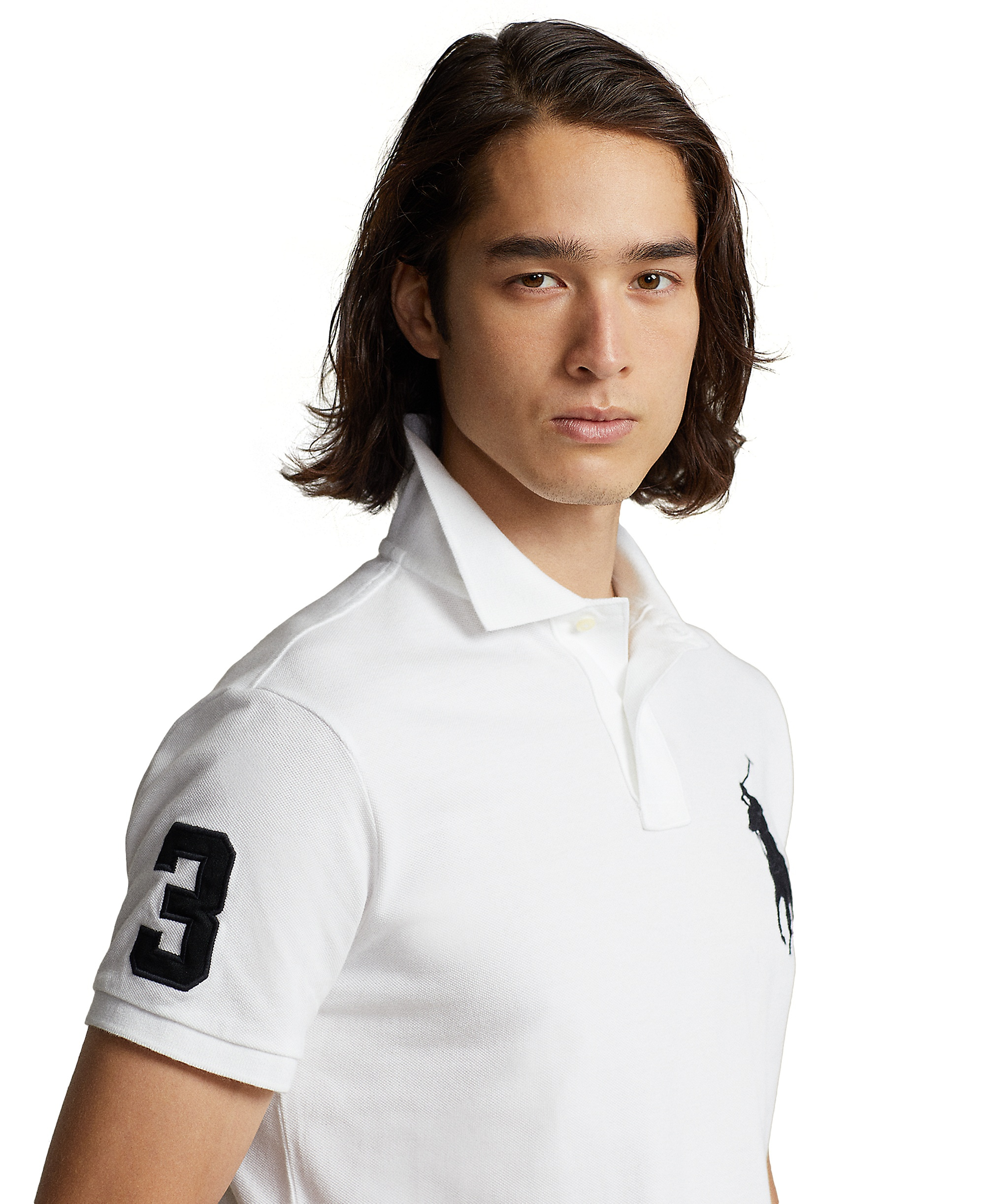 Polo Ralph Lauren Men's Big Pony Custom Slim-Fit Mesh Polo Shirt - White