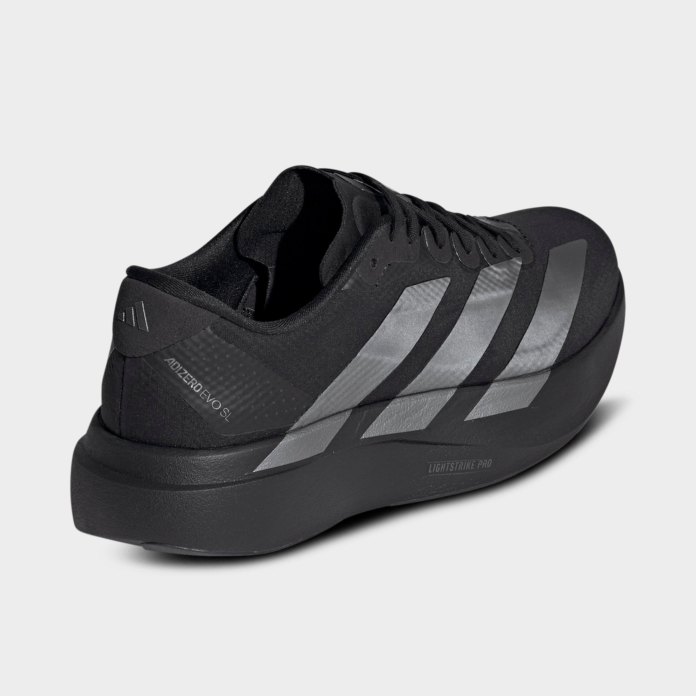 Women's adidas Adizero EVO SL Woven Running Shoes - Part 1 - Core Black/Iron Metallic/Core Black - Back view