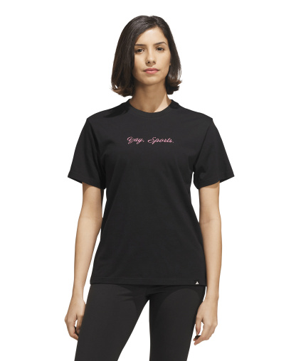 adidas Women's Sports Graphic Crewneck Cotton T-Shirt - Black