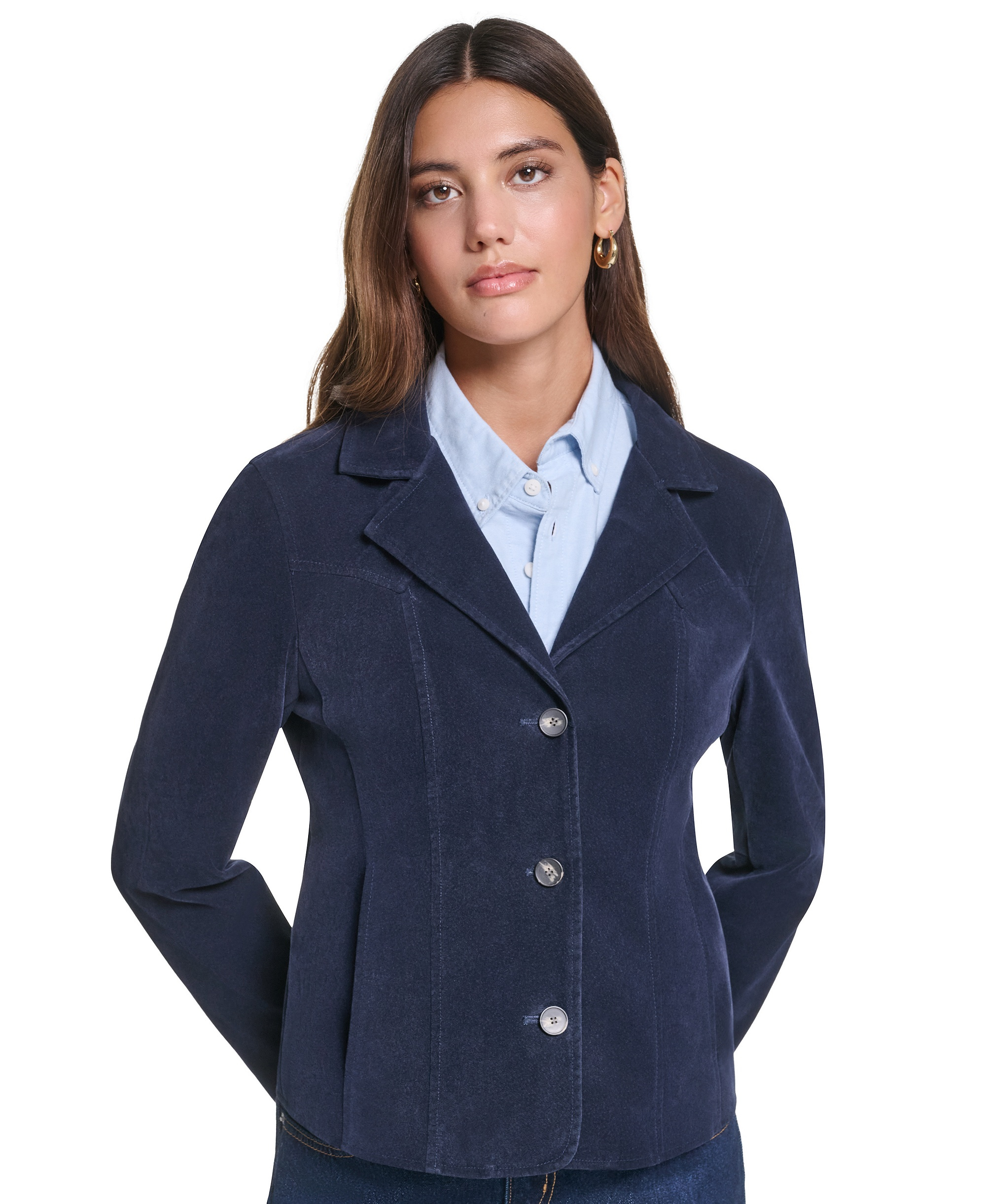 Levi's Women's Fitted Faux Suede Blazer - Navy