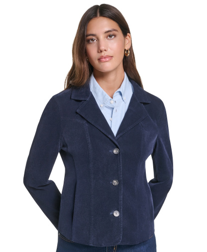 Levi's Women's Fitted Faux Suede Blazer - Navy