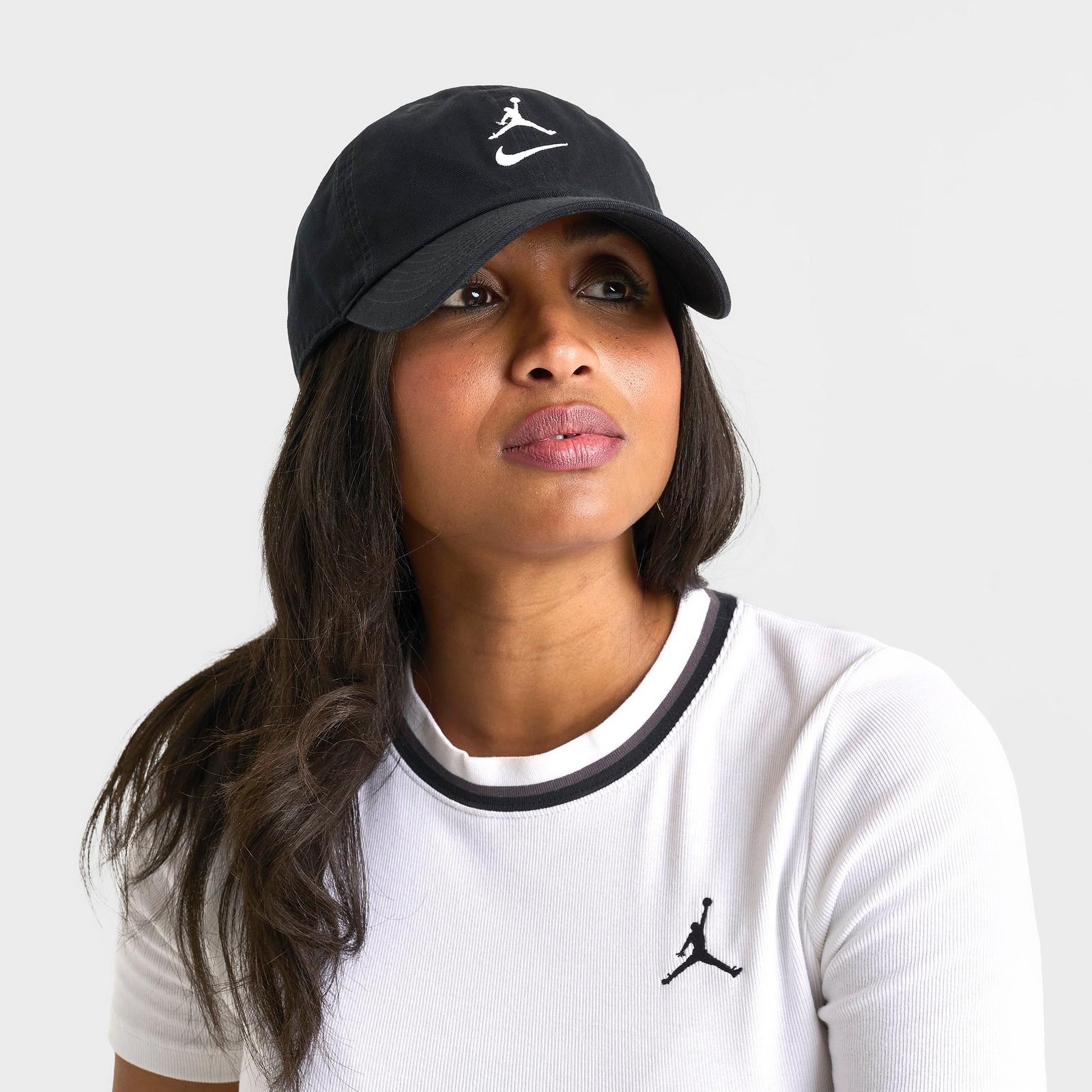 Jordan Stacked Logo Club Strapback Hat - Black/White - view 2