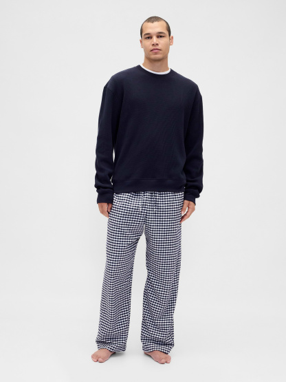 Adult Softest Flannel PJ Pants - Navy blue gingham