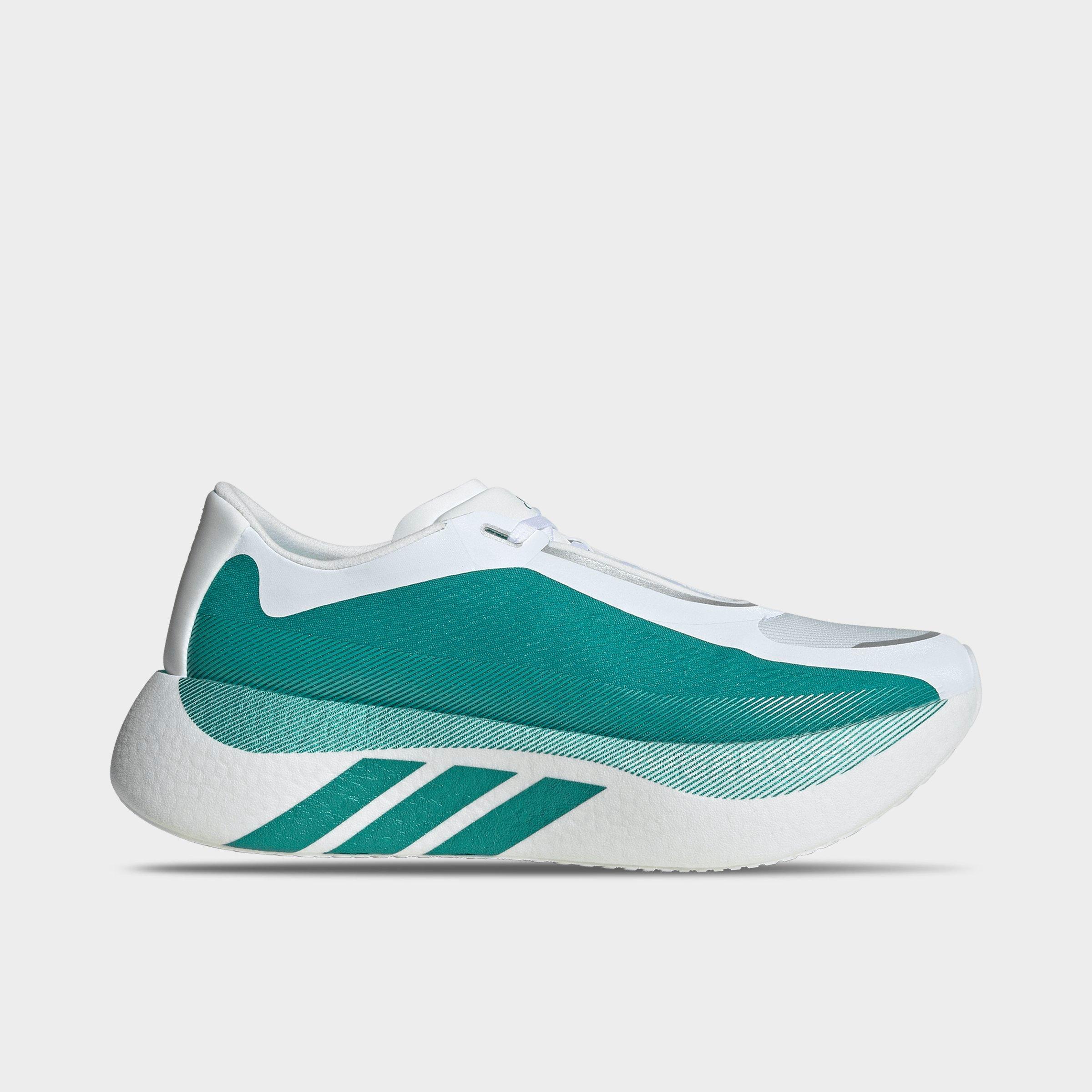 Men's adidas Hyperboost Edge Running Shoes - Part 2 - Cloud White/Equipment Green/Zero Metallic - Left shoe facing left. Outside of the shoe.