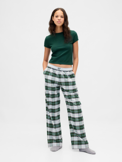Adult Softest Flannel PJ Pants - Green plaid