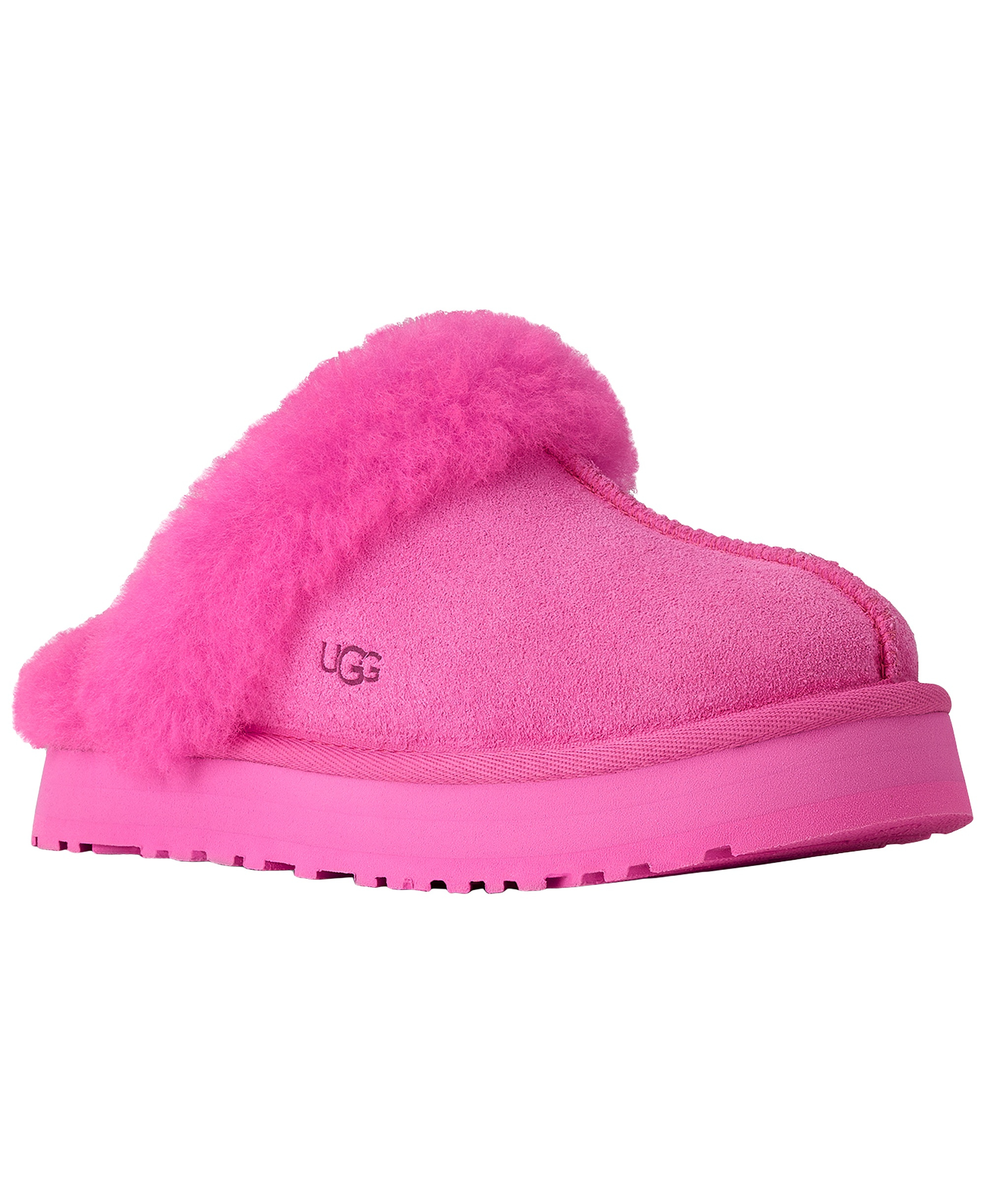 UGG® Kids Round Toe Disquette Slippers - Bright Fuchsia