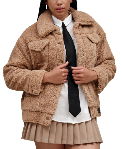 UGG Women's Frankie Sherpa Fleece Trucker Jacket - Camel Brown
