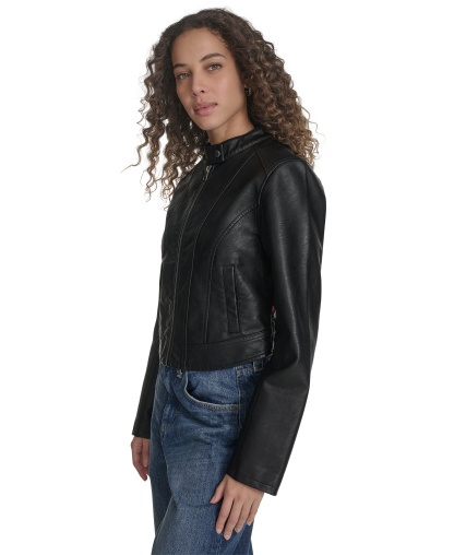 Levi's Women's Faux Leather Racer Jacket - Black