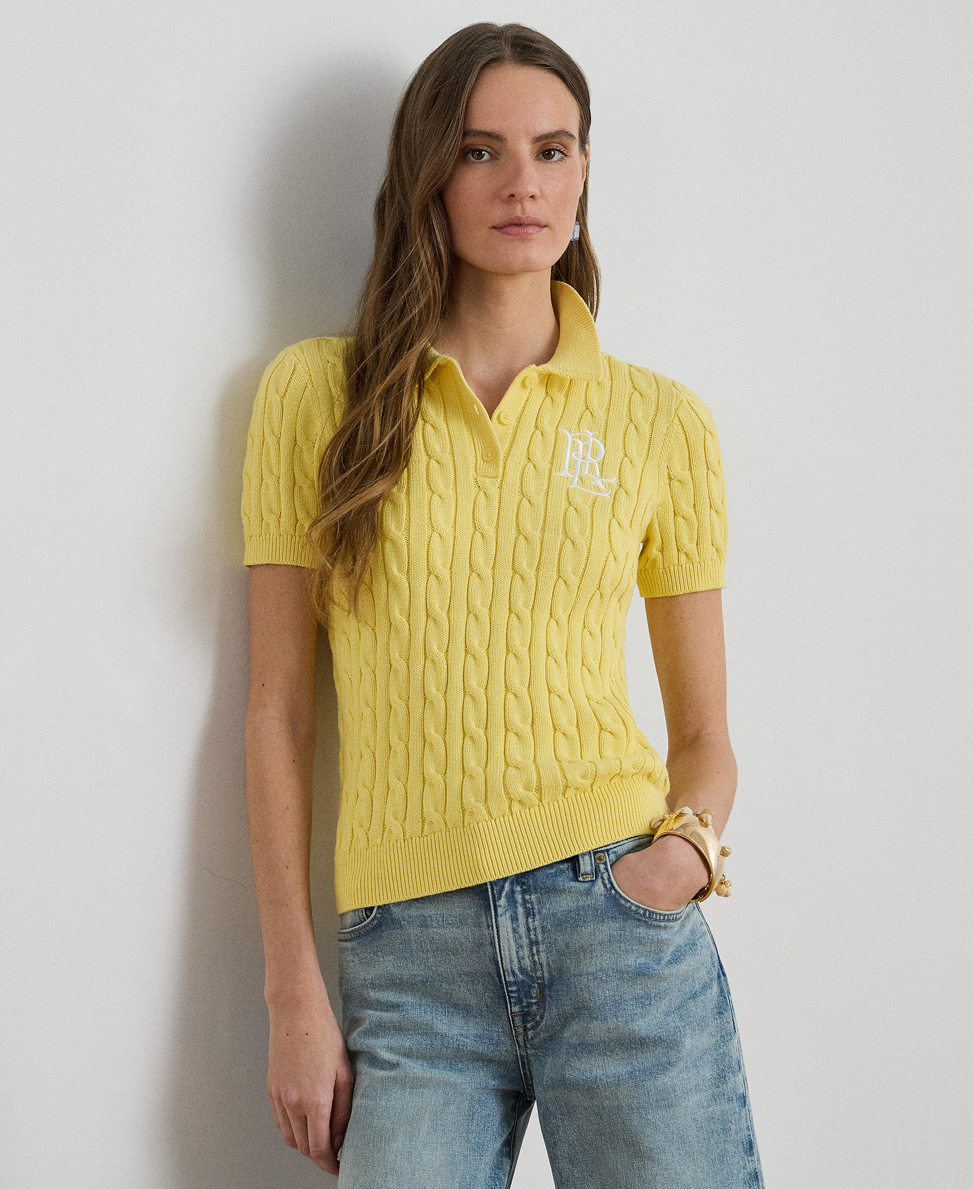 Lauren Ralph Lauren Women's Cable-Knit Sweater Polo