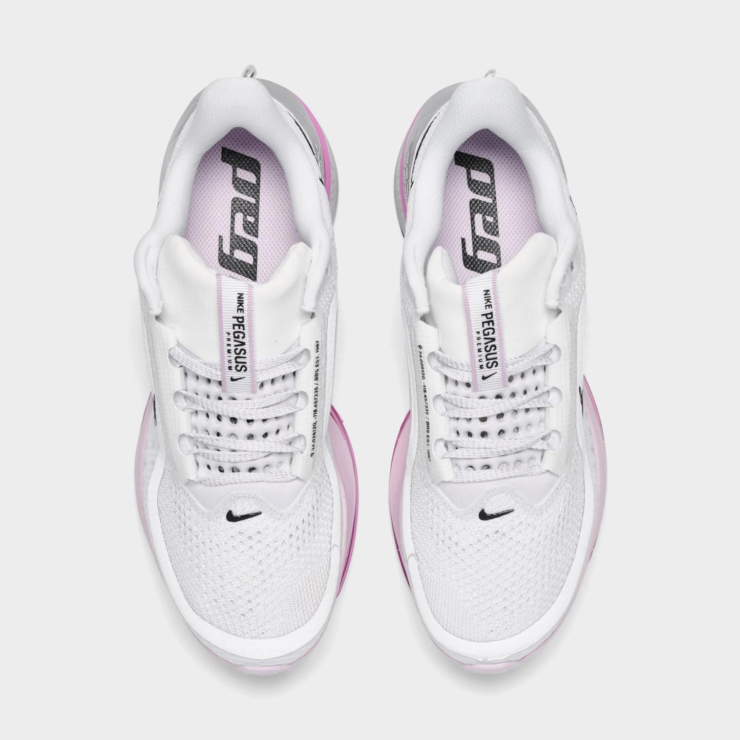 Women's Nithtke Pegasus Premium Running Shoes - Part 1 - White/Bleached Lilac/Light Magenta/Black - Top view