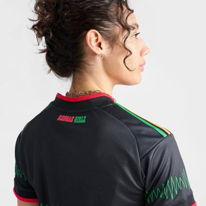Women's adidas Originals Jamaica 26 x Bob Marley Home Cropped Jersey - Black