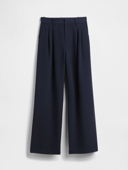 365 High Rise Pleated Trousers - New classic navy blue