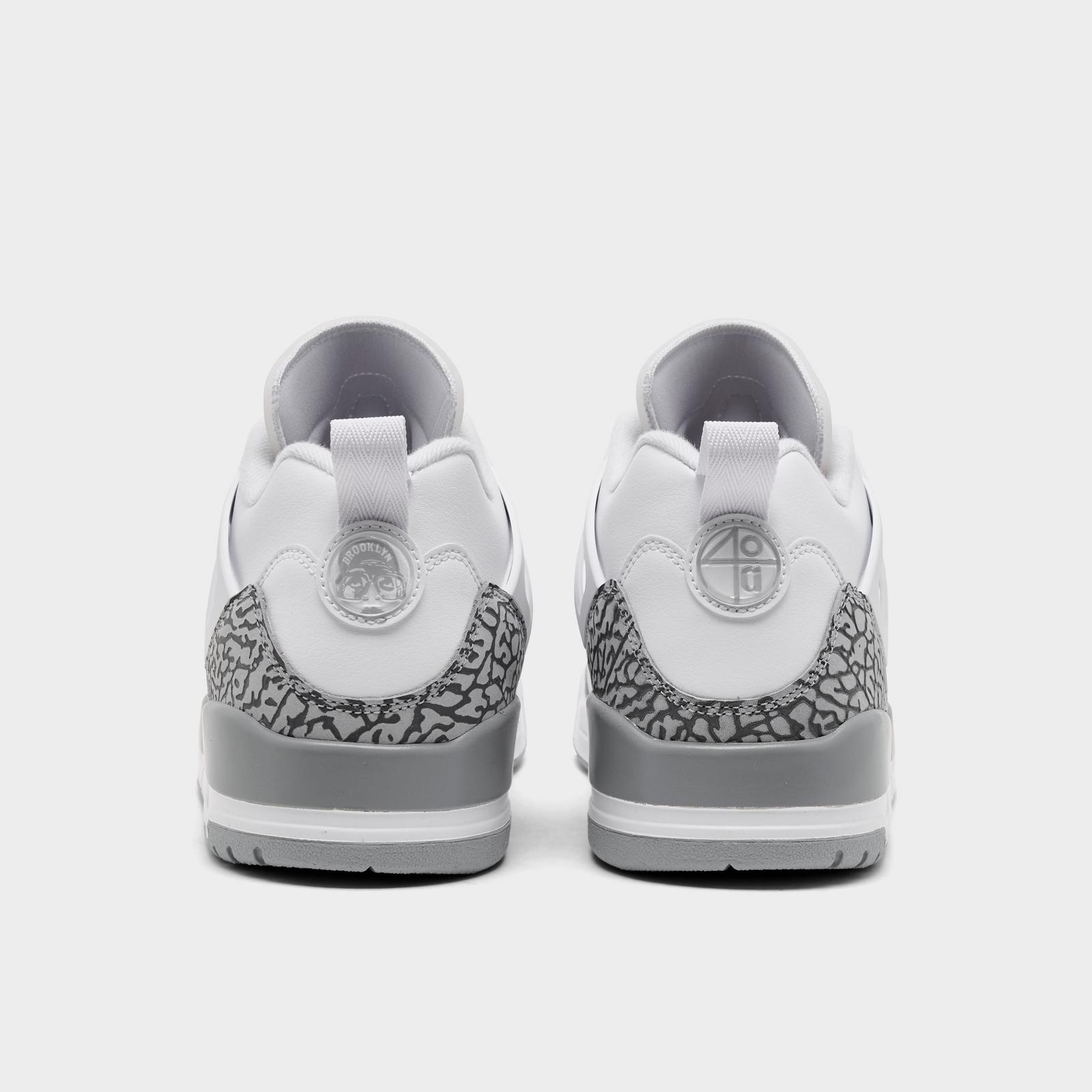 Men's Jordan Spizike Low Casual Shoes - White/Varsity Red/Cool Grey/Wolf Grey - Left shoe facing left. Outside of the shoe. - view 4