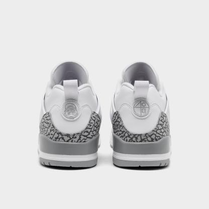 Men's Jordan Spizike Low Casual Shoes - White/Varsity Red/Cool Grey/Wolf Grey - Left shoe facing left. Outside of the shoe. - view 4