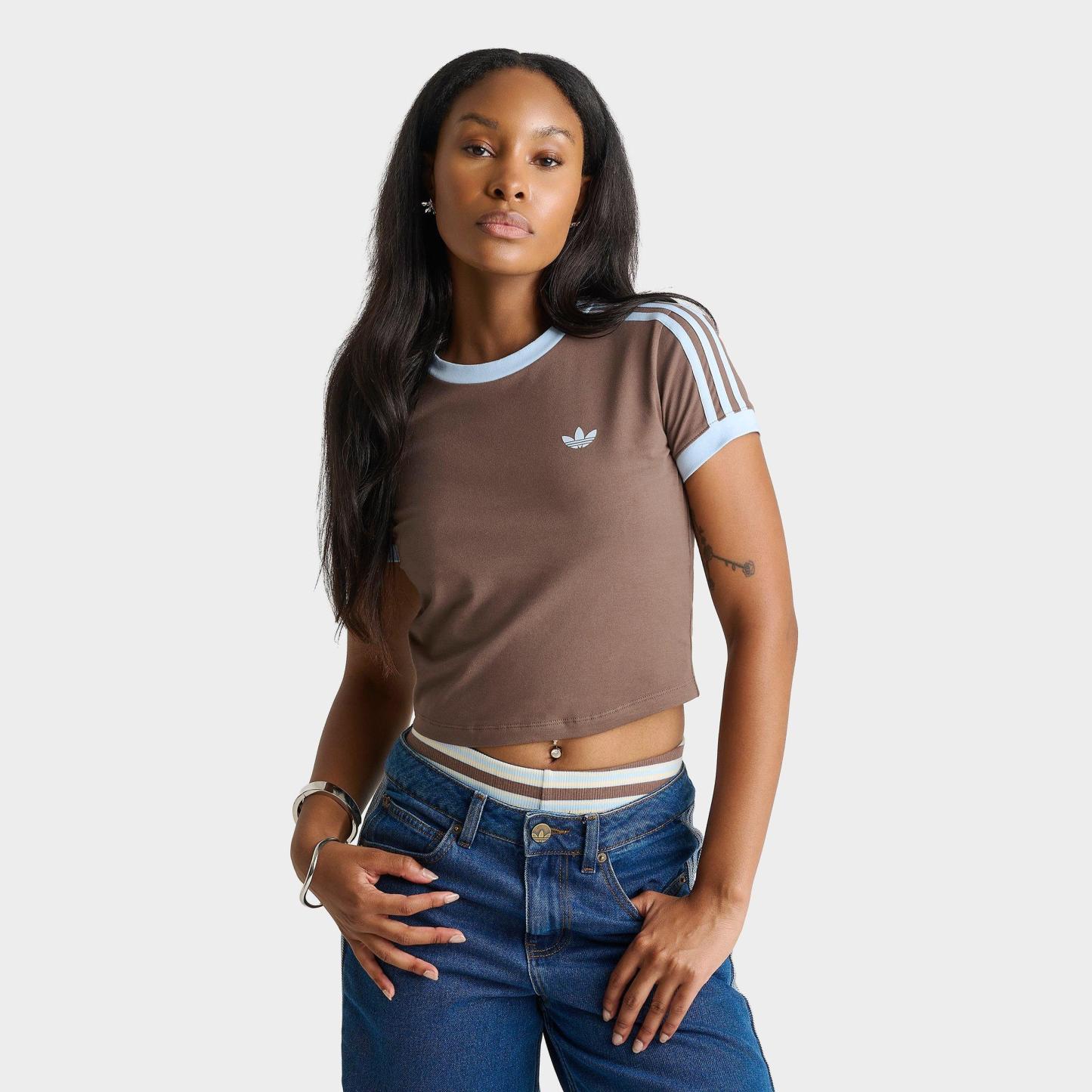 Women's adidas Originals adicolor 3-Stripes Baby T-Shirt - Earth Strata