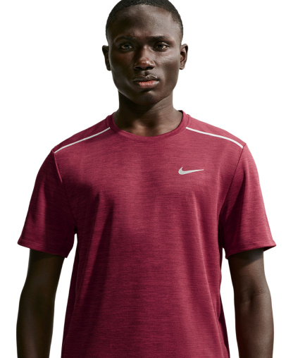 Nike Men's Miler Dri-FIT Running T-Shirt - Tough Red/Mystic Date/Reflective Silver