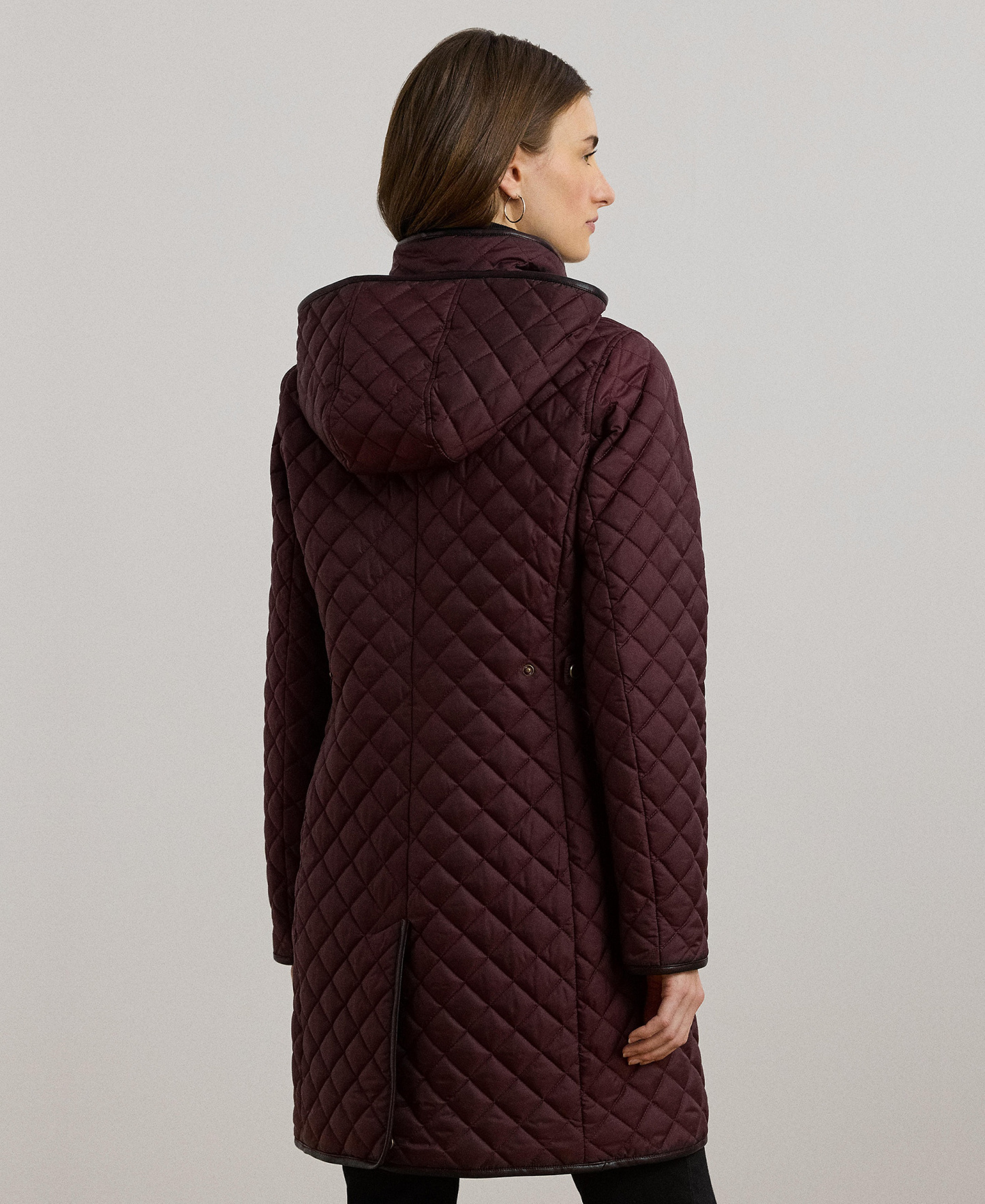 Lauren Ralph Lauren Women's Hooded Quilted Coat - Dark Garnet