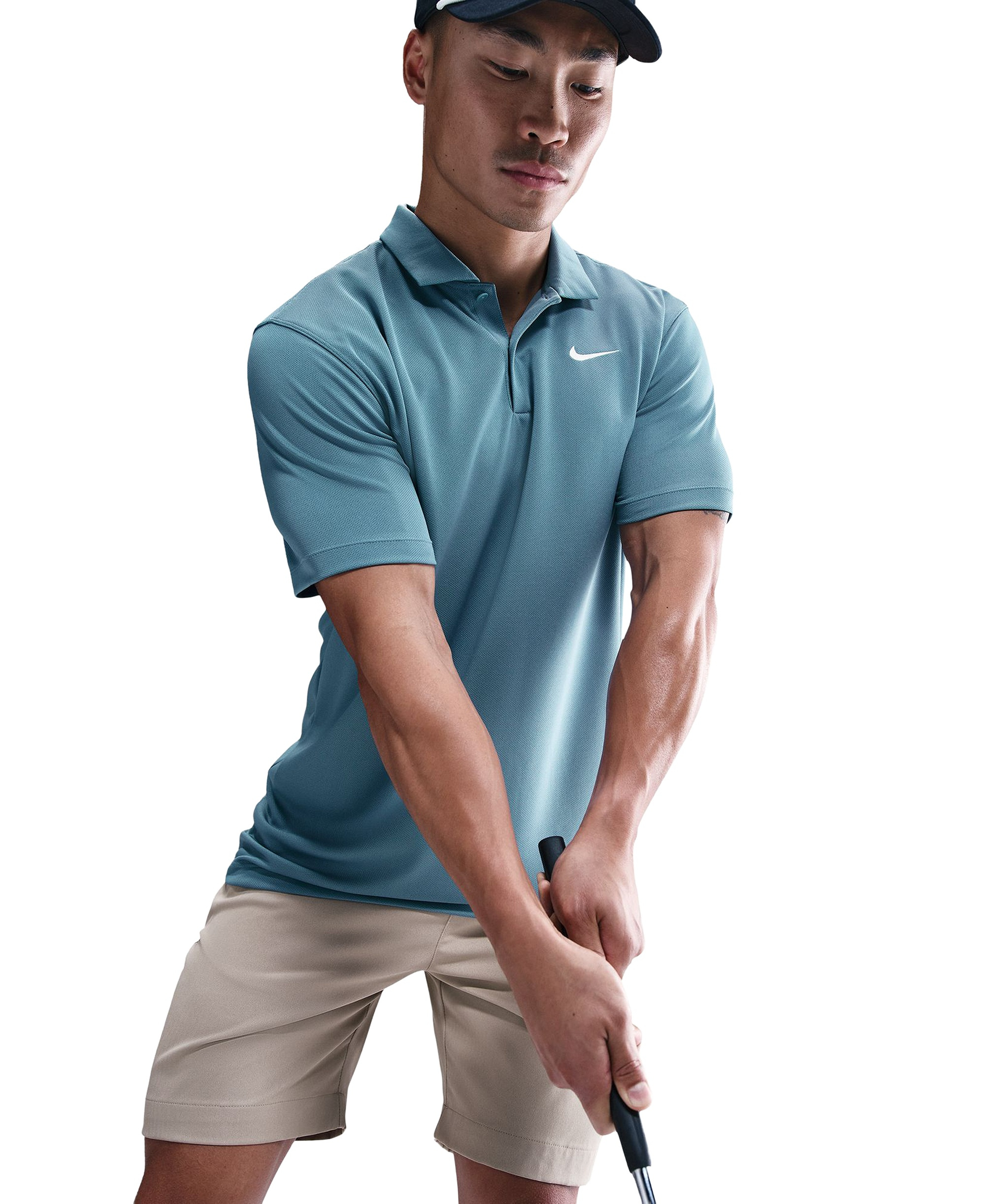 Nike Men's Relaxed-Fit Core Dri-FIT Short-Sleeve Golf Polo Shirt - Smokey Blue/white