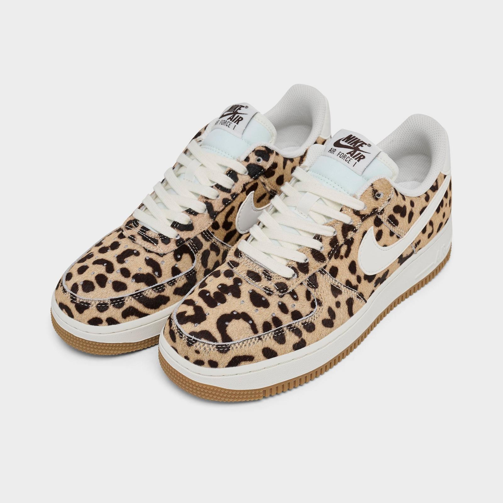 Women's Nike Air Force 1 '07 Cheetah Print Casual Shoes - Baroque Brown/Sail/Sesame