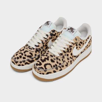Women's Nike Air Force 1 '07 Cheetah Print Casual Shoes - Baroque Brown/Sail/Sesame