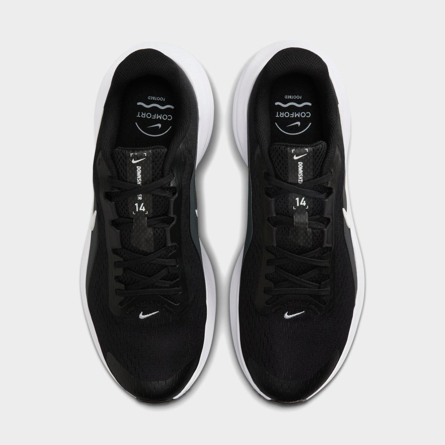 Men's Nithtke Downshifter 14 Running Shoes - Black/Anthracite/Wolf Grey/White - Top view