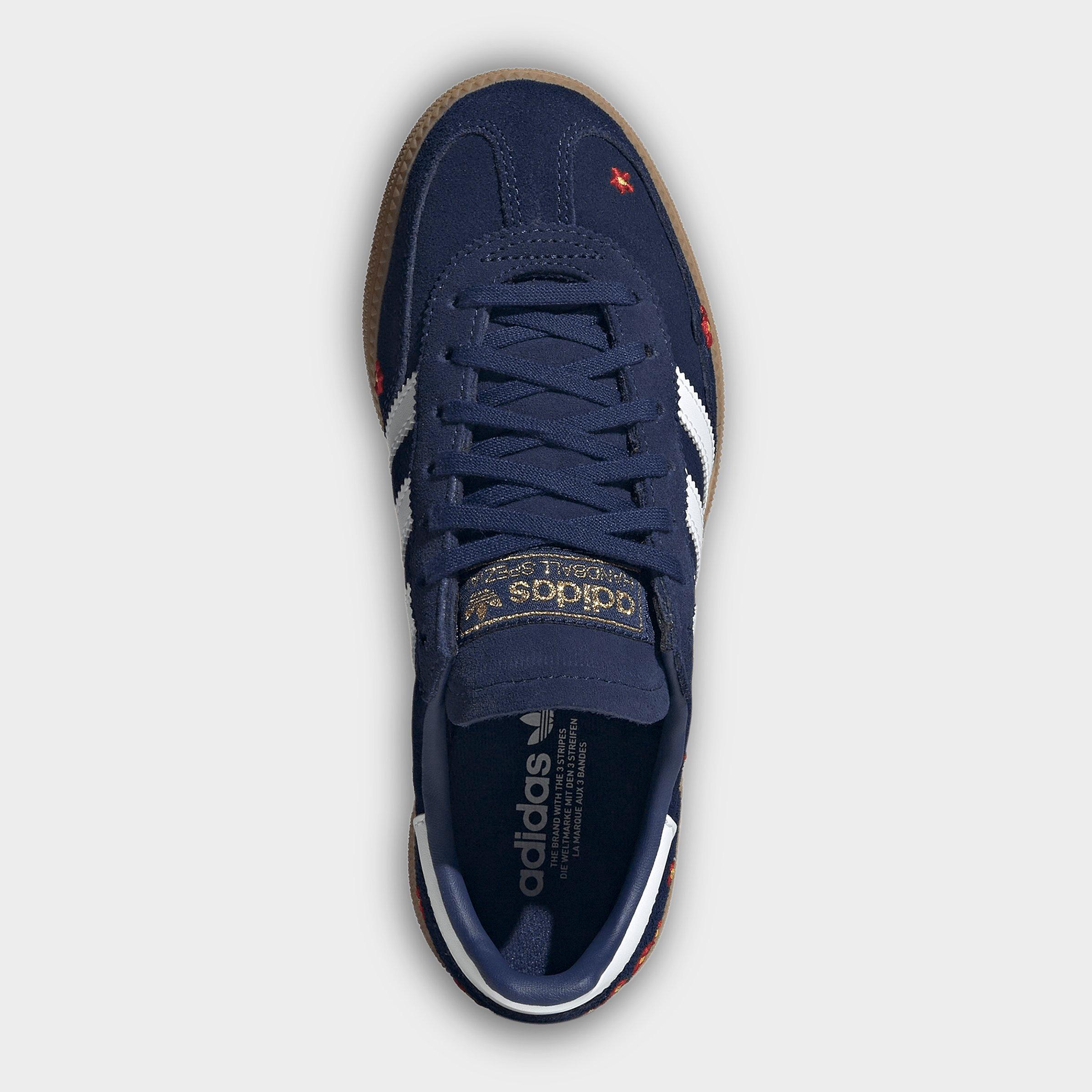 Big Kids' adidas Originals Handball Spezial Casual Shoes - Part 1 - Dark Blue/Cloud White/Gum - Top view