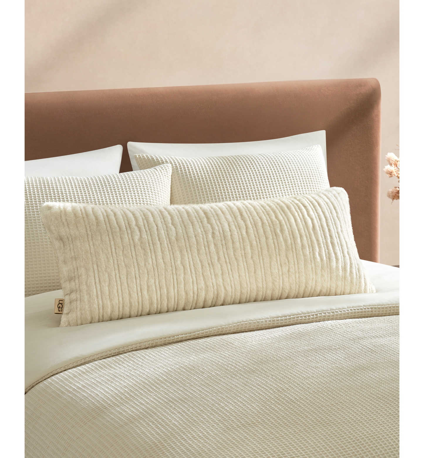 UGG® Jennis Faux Fur Pillow, 36" x 14" - Snow