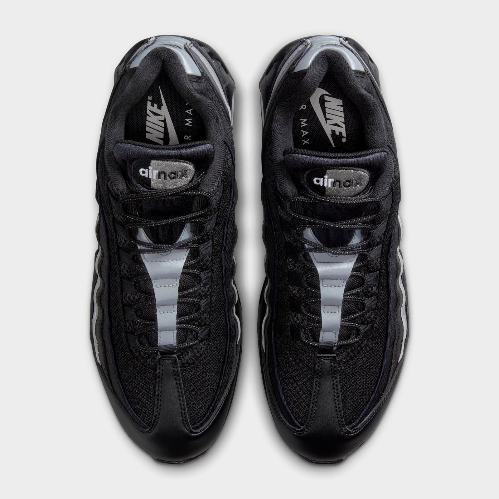 Men's Nike Air Max 95 Big Bubble Casual Shoes - Black/Black/White/Metallic Silver