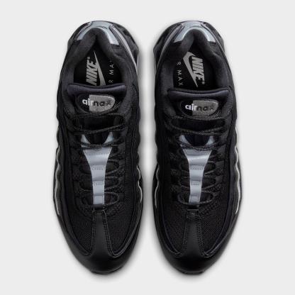 Men's Nike Air Max 95 Big Bubble Casual Shoes - Black/Black/White/Metallic Silver