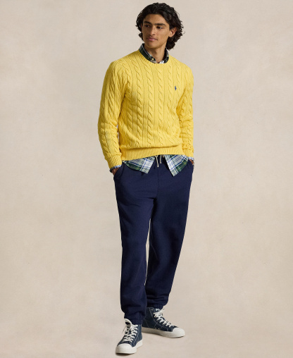 Polo Ralph Lauren Men's Cable-Knit Cotton Sweater - Collegiate Yellow