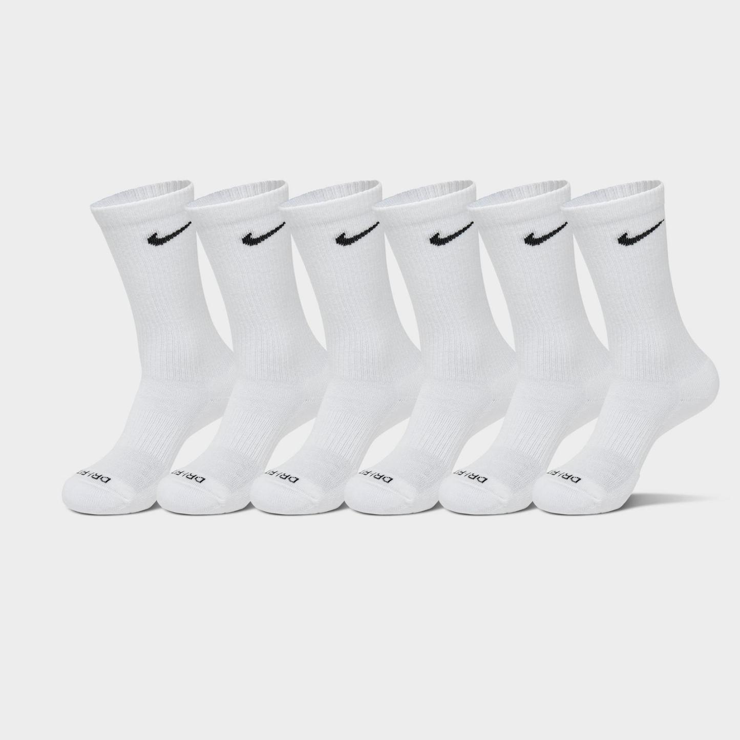 Nike Everyday Plus Cushioned Crew Training Socks (6-Pack) - White/Black