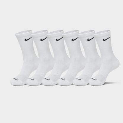Nike Everyday Plus Cushioned Crew Training Socks (6-Pack) - White/Black