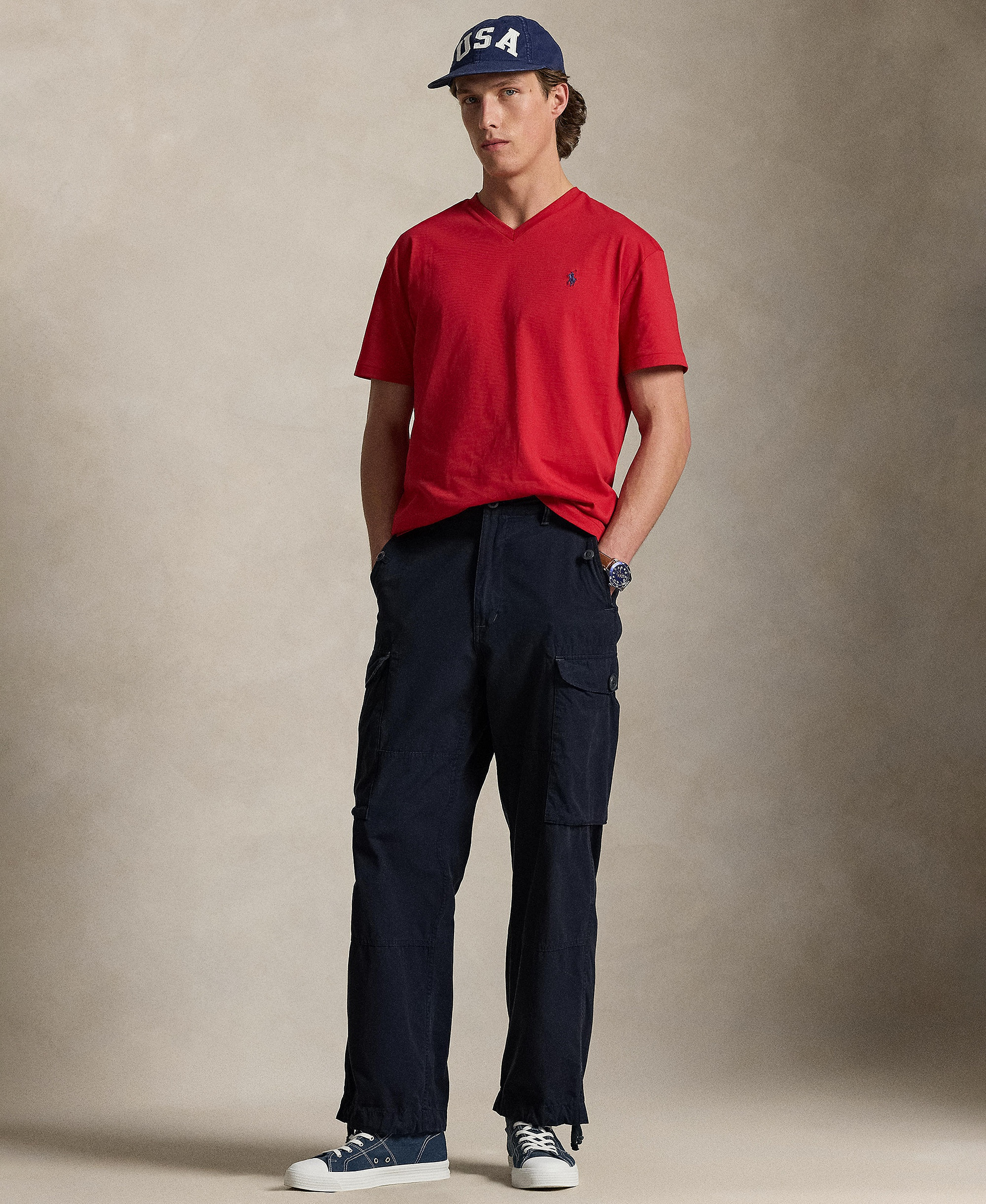 Polo Ralph Lauren Men's Classic-Fit V-Neck T-Shirt - Red