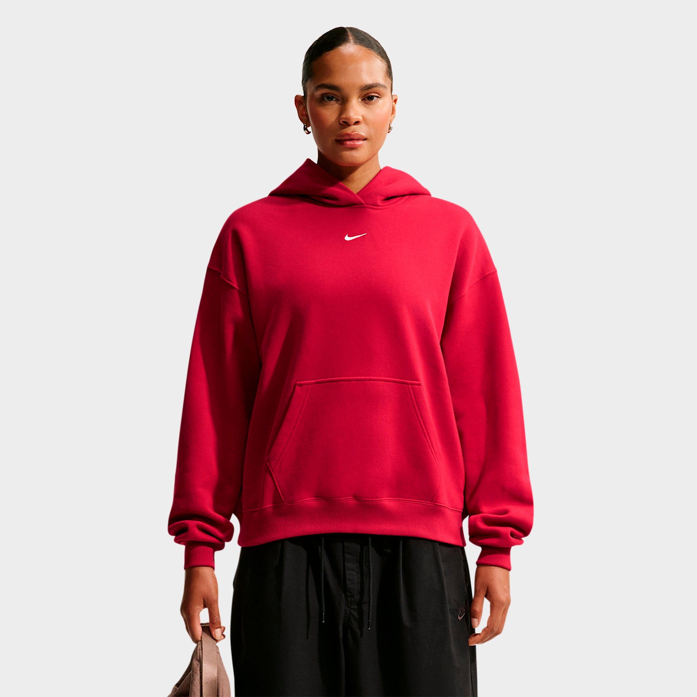 Women's Nithtke Studio Fleece Medium-Weight Camo Oversized Pullover Hoodie - Tough Red/Sail