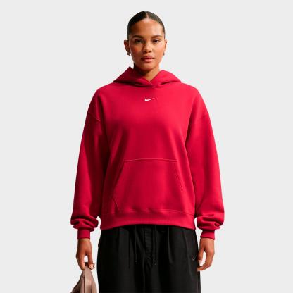 Women's Nithtke Studio Fleece Medium-Weight Camo Oversized Pullover Hoodie - Tough Red/Sail