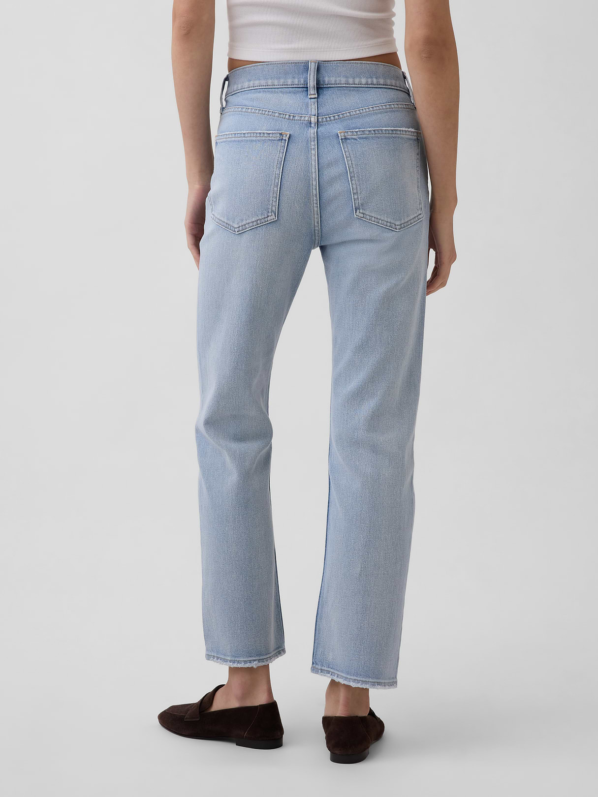 High Rise ’90s Slim Straight Crop Jeans - Light indigo