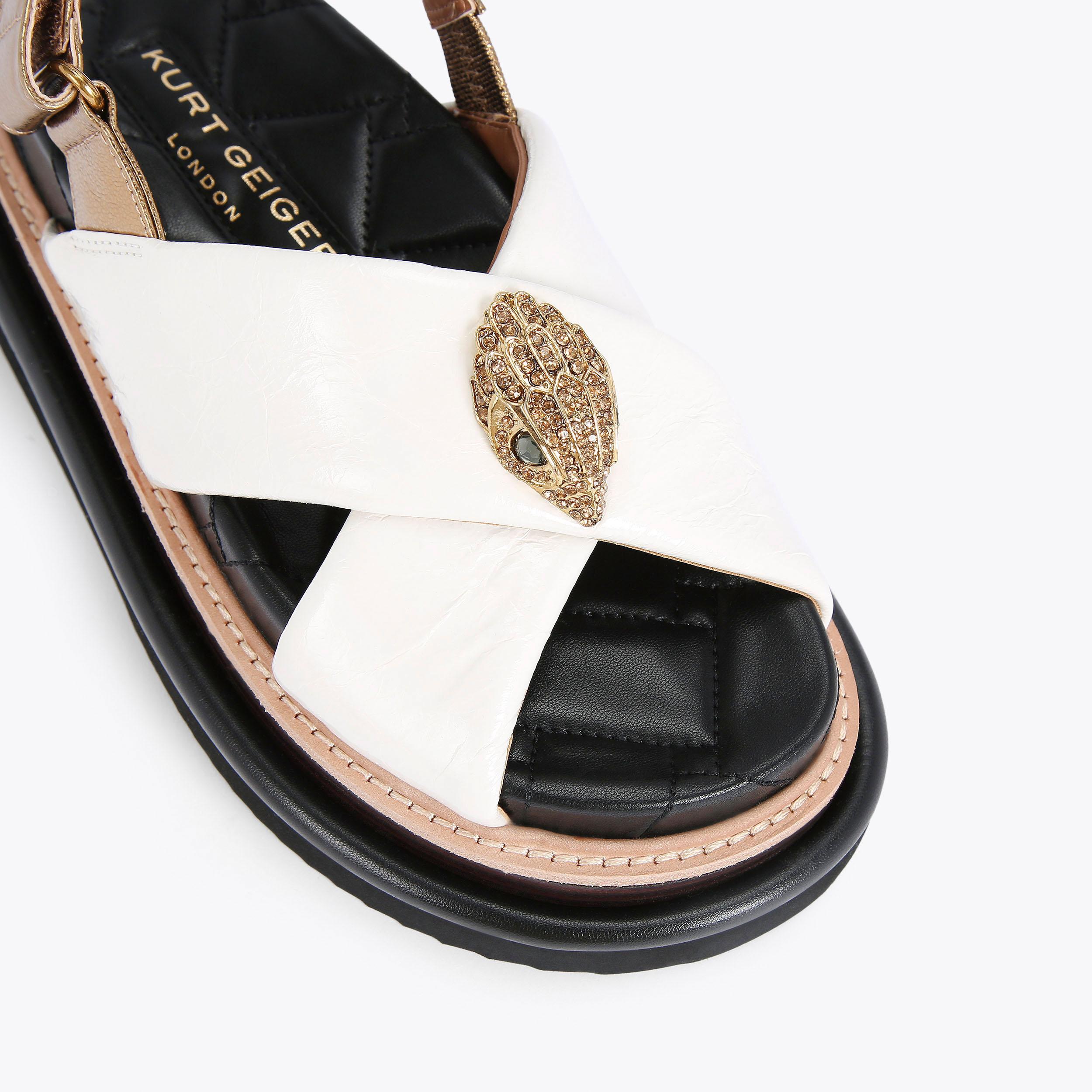Kurt Geiger London Orson Cross Strap Sandal - White - view 5