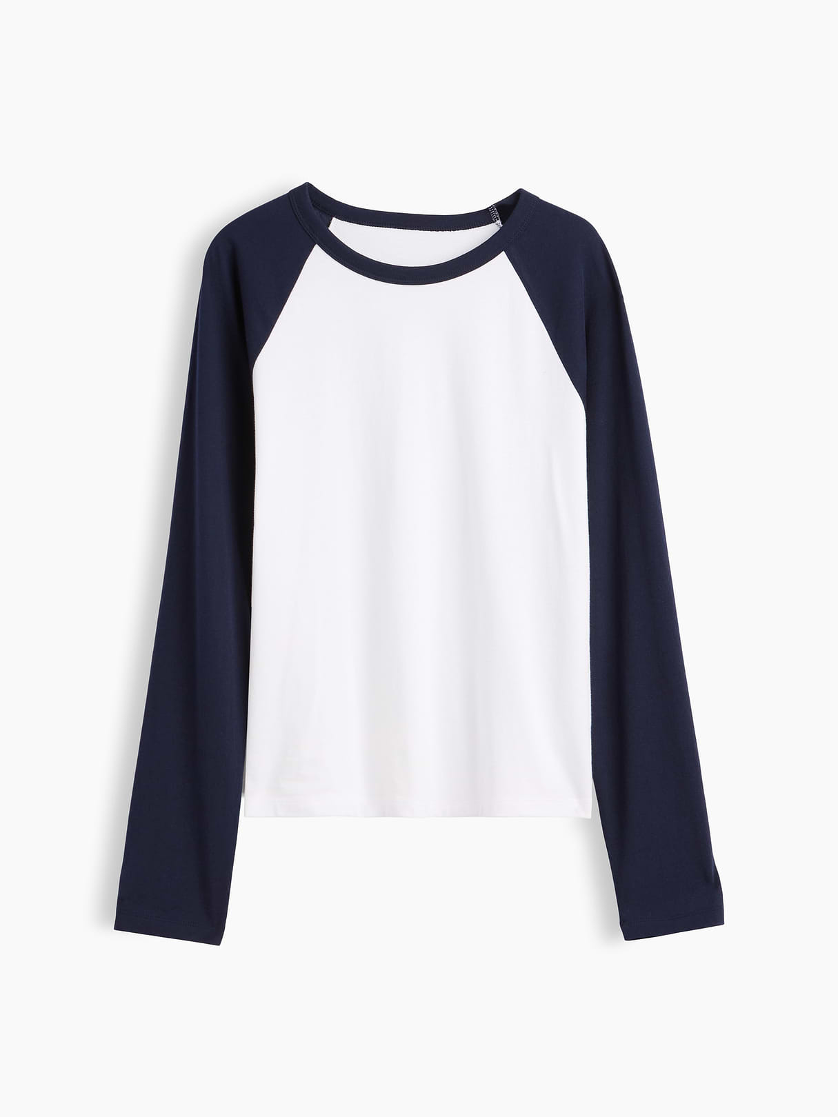 Organic Cotton VintageSoft Raglan T-Shirt - White & navy blue