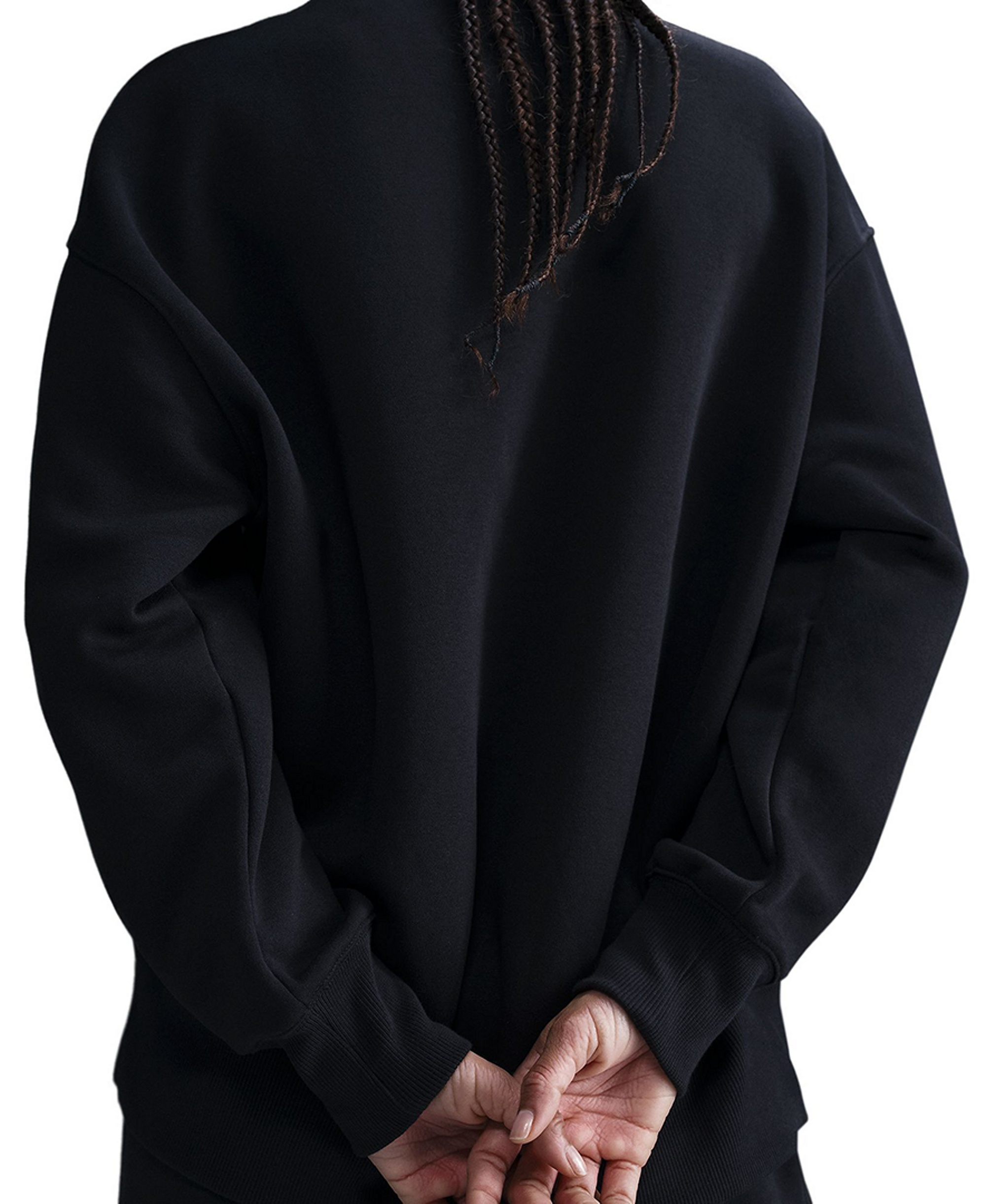 Nike Women's Sportswear Phoenix Fleece Oversized Crew Neck Sweatshirt - Black/Sail