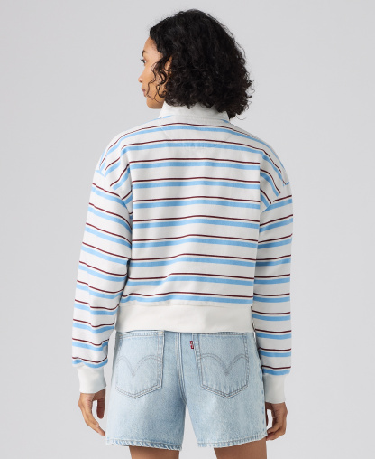 Levi's Women's Cotton-Blend Everyday Sweatshirt - Ruby Stripe Alaskan Blue