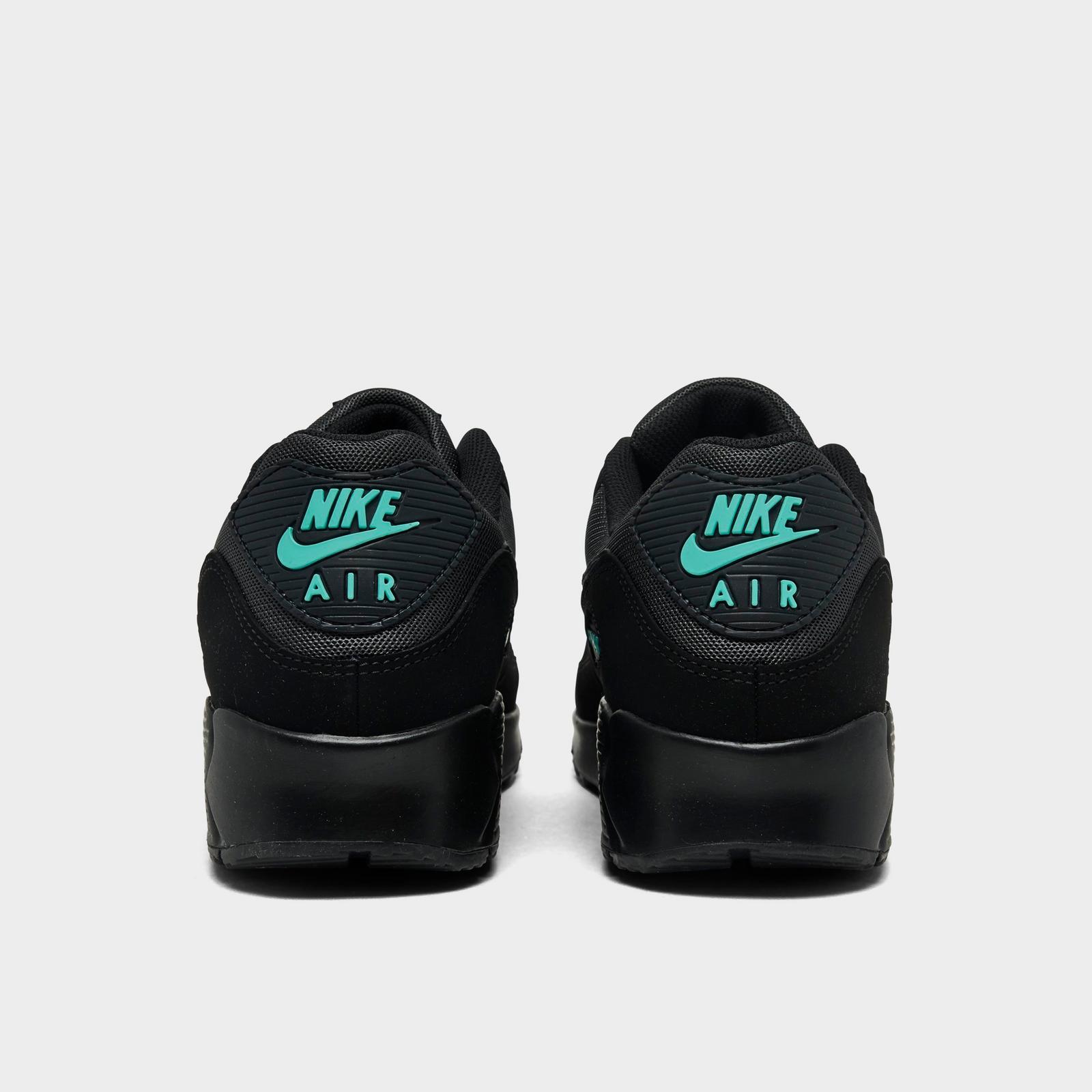 Men's Nike Air Max 90 Casual Shoes - Black/Anthracite/Aurora Green