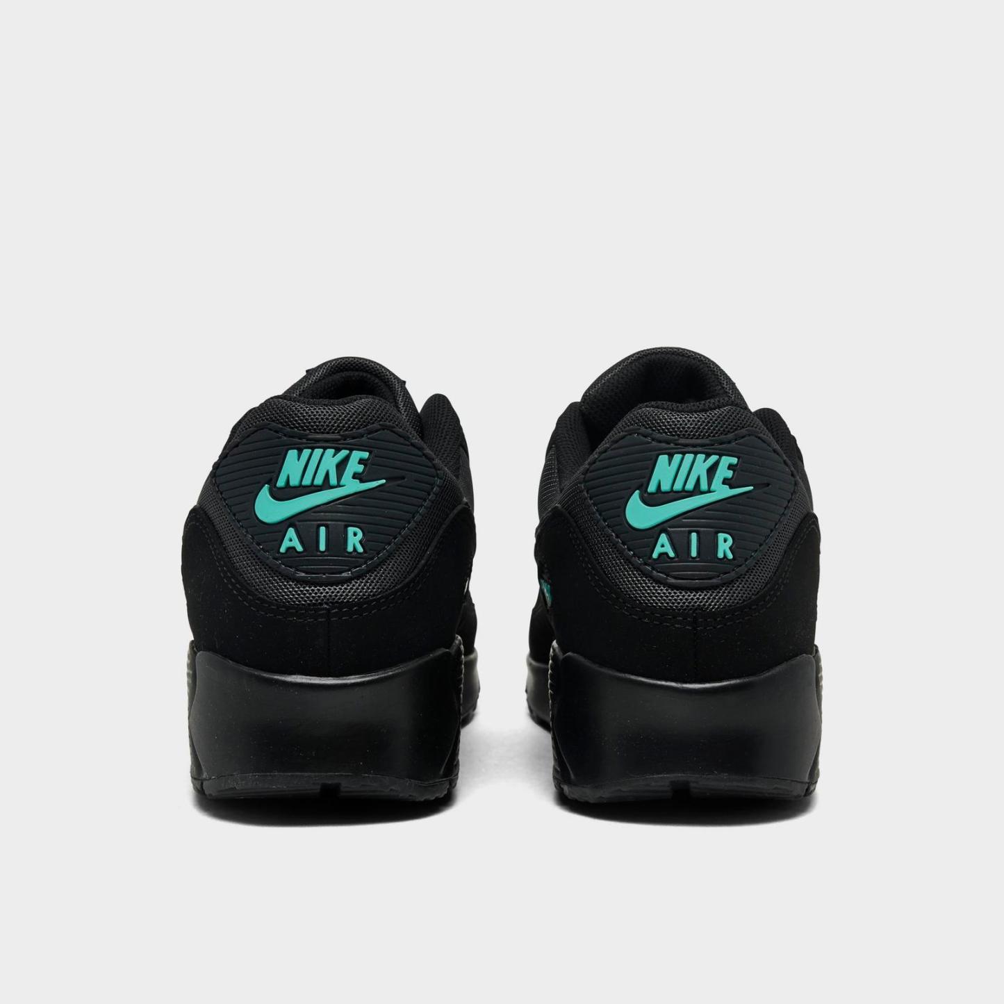 Men's Nike Air Max 90 Casual Shoes - Black/Anthracite/Aurora Green