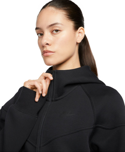 Nike Women's Sportswear Tech Fleece Windrunner Full-Zip Hoodie - Black/Black
